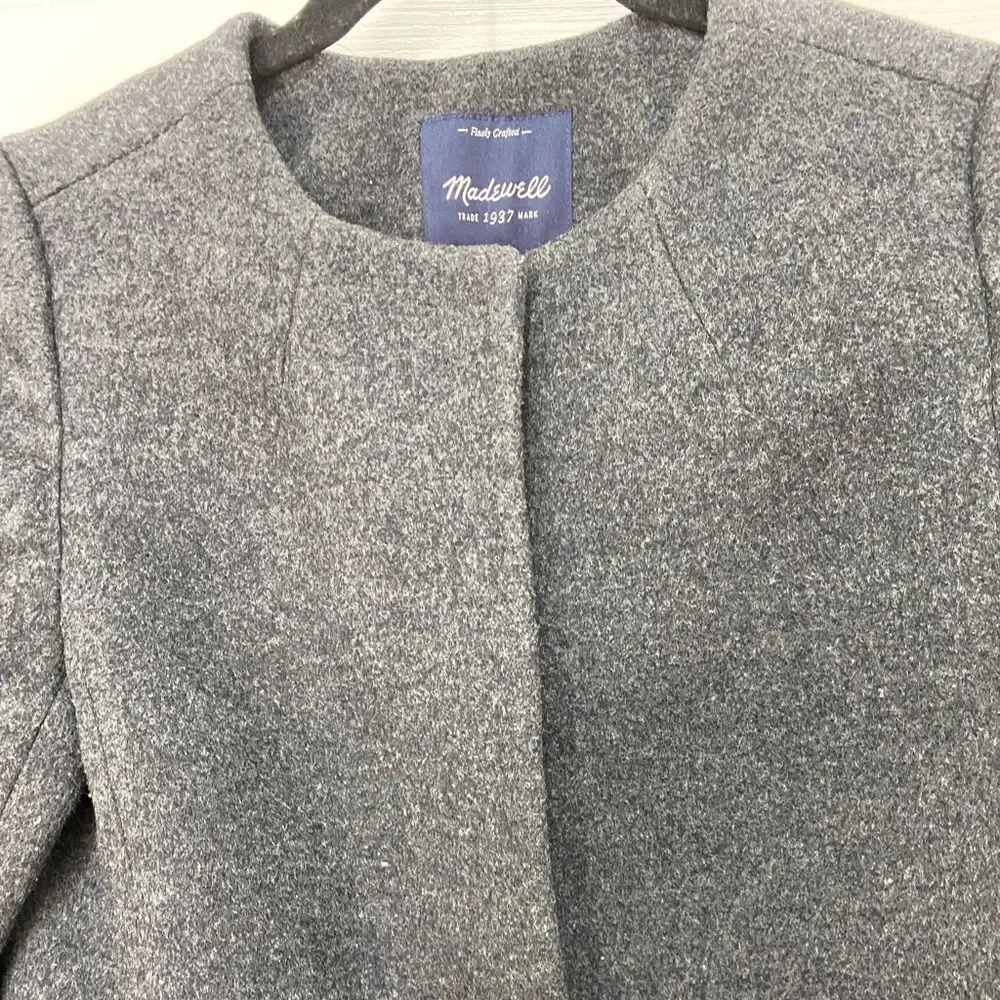 Madewell grey button front peacoat, size x small - Picture 4 of 16